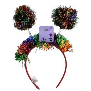 Claires Bopper Headband Colorful Smiley Tinsel Balls Antenna